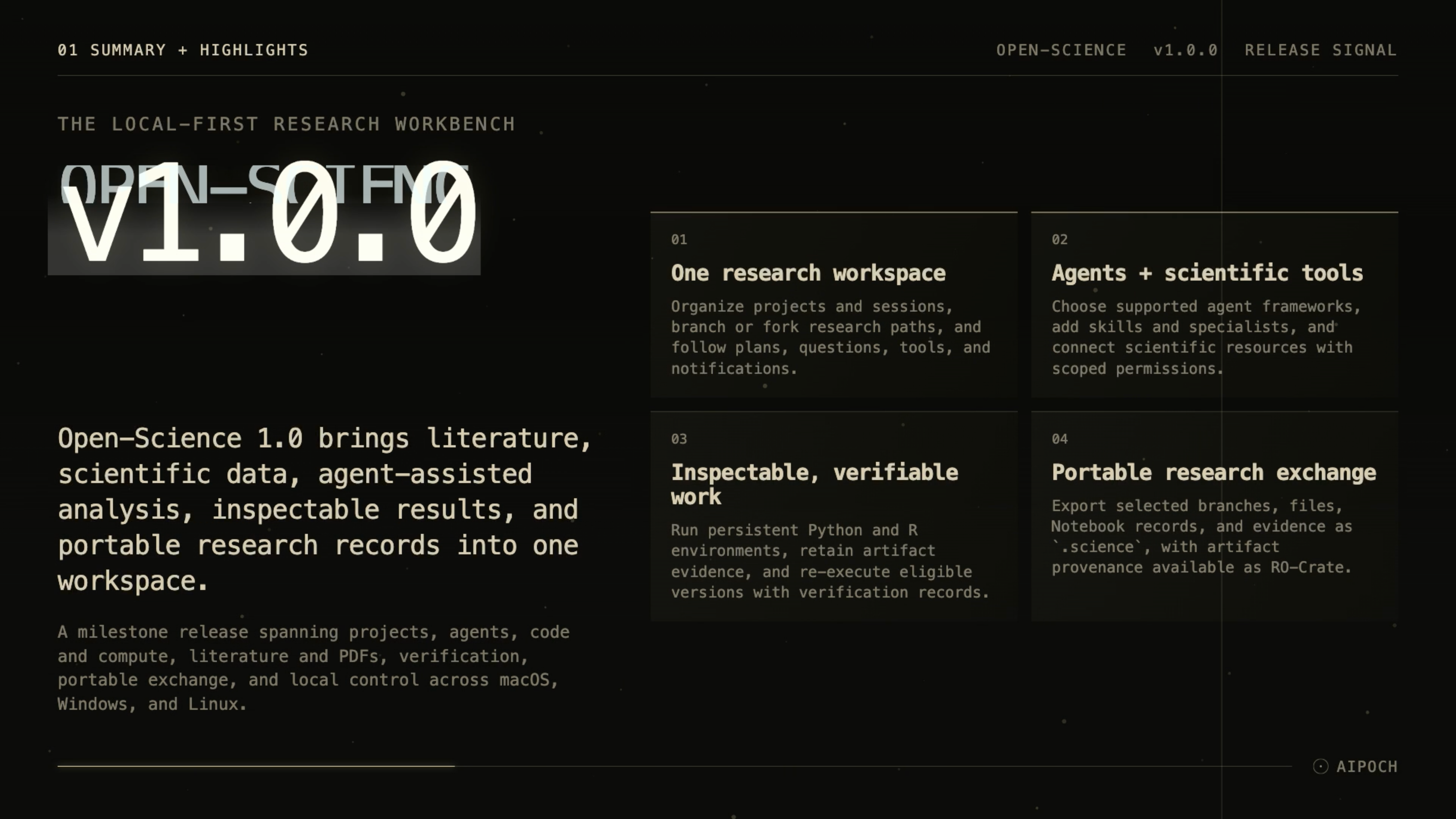 Watch: AIPOCH Open-Science v1.0.0
