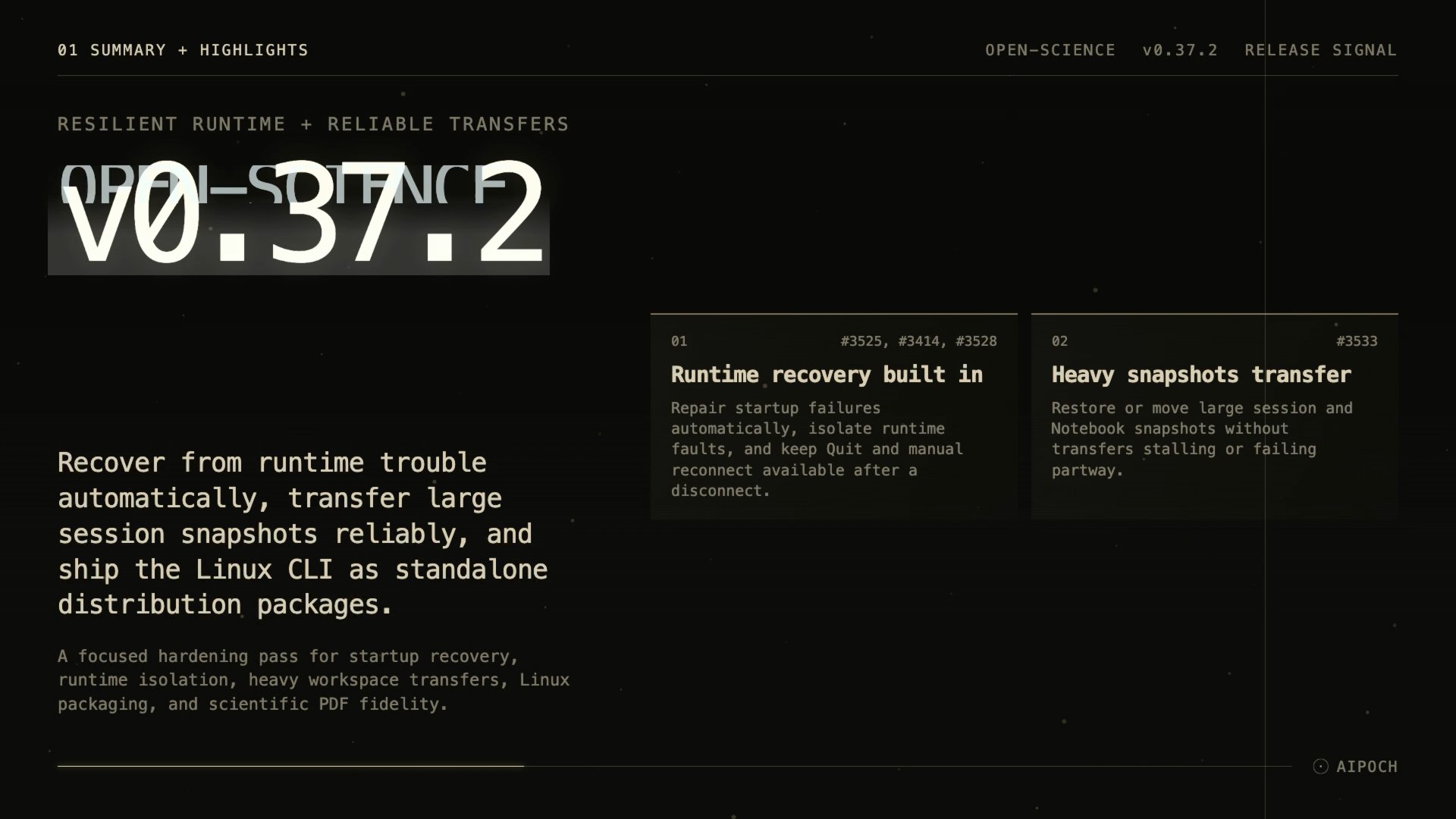 Watch: AIPOCH Open-Science v0.37.2